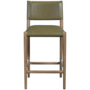  Color_Olive -- Andie Olive Vegan Leather Upholstered Counter Stool IMAGE 2