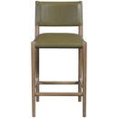  Meridian Andie Olive Vegan Leather Upholstered Counter Stool IMAGE 2