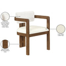 Color_Cream -- Ravina Cream Vegan Leather and Linen Textured Fabric Upholstered Dining Chair IMAGE 10
