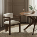  Color_Cream -- Ravina Cream Vegan Leather and Linen Textured Fabric Upholstered Dining Chair IMAGE 2
