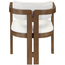  Color_Cream -- Ravina Cream Vegan Leather and Linen Textured Fabric Upholstered Dining Chair IMAGE 5