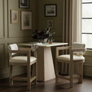  Meridian Ravina Cream Vegan Leather and Linen Textured Fabric Upholstered Counter Stool IMAGE 2