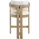  Color_Cream -- Ravina Cream Vegan Leather and Linen Textured Fabric Upholstered Counter Stool IMAGE 5