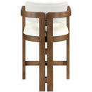  Color_Cream -- Ravina Cream Vegan Leather and Linen Textured Fabric Upholstered Counter Stool IMAGE 5