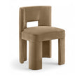  Meridian Zuno Beige Velvet Upholstered Dining Chair IMAGE 1