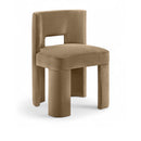  Meridian Zuno Beige Velvet Upholstered Dining Chair IMAGE 1