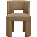  Meridian Zuno Beige Velvet Upholstered Dining Chair IMAGE 3