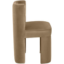  Meridian Zuno Beige Velvet Upholstered Dining Chair IMAGE 4