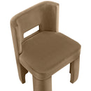  Meridian Zuno Beige Velvet Upholstered Dining Chair IMAGE 7