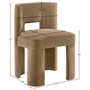  Meridian Zuno Beige Velvet Upholstered Dining Chair IMAGE 9