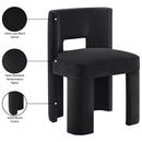  Color_Black -- Zuno Black Velvet Upholstered Dining Chair IMAGE 10