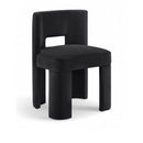  Color_Black -- Zuno Black Velvet Upholstered Dining Chair IMAGE 1