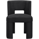  Meridian Zuno Black Velvet Upholstered Dining Chair IMAGE 3