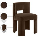  Meridian Zuno Brown Velvet Upholstered Dining Chair IMAGE 10