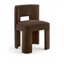  Meridian Zuno Brown Velvet Upholstered Dining Chair IMAGE 1