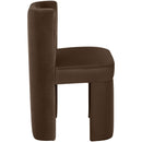  Color_Brown -- Zuno Brown Velvet Upholstered Dining Chair IMAGE 4
