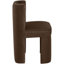  Meridian Zuno Brown Velvet Upholstered Dining Chair IMAGE 4