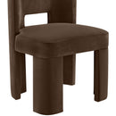  Color_Brown -- Zuno Brown Velvet Upholstered Dining Chair IMAGE 6