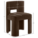  Color_Brown -- Zuno Brown Velvet Upholstered Dining Chair IMAGE 9