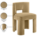  Meridian Zuno Camel Velvet Upholstered Dining Chair IMAGE 10