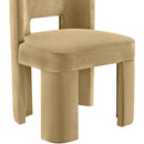  Color_Camel -- Zuno Camel Velvet Upholstered Dining Chair IMAGE 6