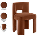  Color_Cognac -- Zuno Cognac Velvet Upholstered Dining Chair IMAGE 10