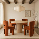  Color_Cognac -- Zuno Cognac Velvet Upholstered Dining Chair IMAGE 2