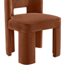  Color_Cognac -- Zuno Cognac Velvet Upholstered Dining Chair IMAGE 6