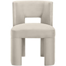  Meridian Zuno Cream Velvet Upholstered Dining Chair IMAGE 3