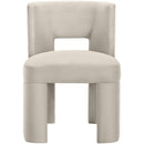  Color_Cream -- Zuno Cream Velvet Upholstered Dining Chair IMAGE 3