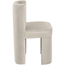  Color_Cream -- Zuno Cream Velvet Upholstered Dining Chair IMAGE 4