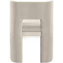  Meridian Zuno Cream Velvet Upholstered Dining Chair IMAGE 5