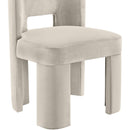 Color_Cream -- Zuno Cream Velvet Upholstered Dining Chair IMAGE 6