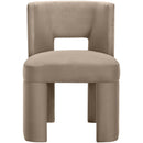 Meridian Zuno Taupe Velvet Upholstered Dining Chair IMAGE 2