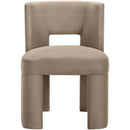  Color_Taupe -- Zuno Taupe Velvet Upholstered Dining Chair IMAGE 2
