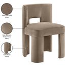  Color_Taupe -- Zuno Taupe Velvet Upholstered Dining Chair IMAGE 9