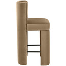  Meridian Zuno Beige Velvet Upholstered Counter Stool IMAGE 4