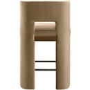  Meridian Zuno Beige Velvet Upholstered Counter Stool IMAGE 5