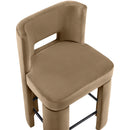  Meridian Zuno Beige Velvet Upholstered Counter Stool IMAGE 7