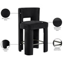  Color_Black -- Zuno Black Velvet Upholstered Counter Stool IMAGE 10