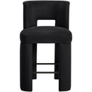  Color_Black -- Zuno Black Velvet Upholstered Counter Stool IMAGE 3