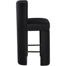  Color_Black -- Zuno Black Velvet Upholstered Counter Stool IMAGE 4