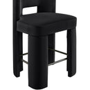  Color_Black -- Zuno Black Velvet Upholstered Counter Stool IMAGE 6