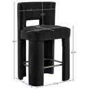  Color_Black -- Zuno Black Velvet Upholstered Counter Stool IMAGE 9