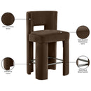  Color_Brown -- Zuno Brown Velvet Upholstered Counter Stool IMAGE 10