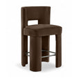  Color_Brown -- Zuno Brown Velvet Upholstered Counter Stool IMAGE 1