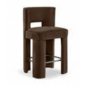  Color_Brown -- Zuno Brown Velvet Upholstered Counter Stool IMAGE 1