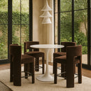  Color_Brown -- Zuno Brown Velvet Upholstered Counter Stool IMAGE 2