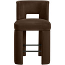  Meridian Zuno Brown Velvet Upholstered Counter Stool IMAGE 3