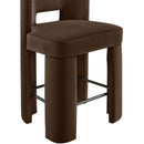  Color_Brown -- Zuno Brown Velvet Upholstered Counter Stool IMAGE 6